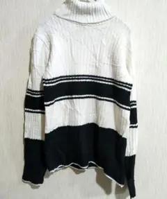 海外古着✨タートルネック ストライプ ニットセーターヴィンテージ