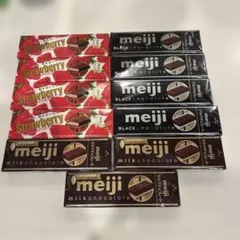 明治　チョコレート　スリムパック　ミルク　ストロベリー　ブラック　11箱のサムネイル