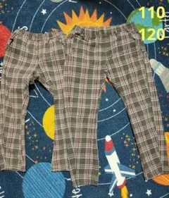 ハッシュアッシュ チェック柄 長ズボン 110 120