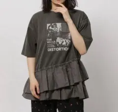 Niko and… ニコアンドTHE WALLS グラフィック フリル Tシャツ