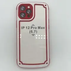 iPhone12promax ポップカラークリアケース　レッド　赤