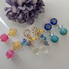 ハンドメイドビーズチャーム3個セット