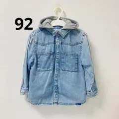美品 ZARA ザラ デニムブルー フード付きジャケット 92 90