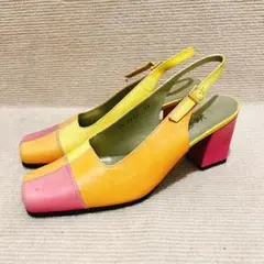 YVES SAINT LAURENT バックストラップ パンプス 36 マルチ