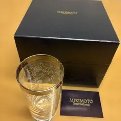 【新品未使用】MIKIMOTO 花柄プラチナ加飾グラス5個＆真珠付きマドラー5個
