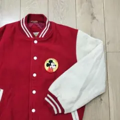 US古着スタジャン ミッキーマウス Campux レッド 赤 Sサイズ