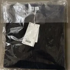 お値下げ　新品タグ付 UNIQLO U 3DメリノリブVネックワンピース 黒 S