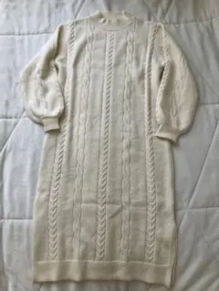 groveケーブル編み ニットワンピース