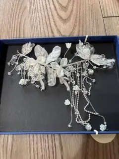 ウェディング ヘッドドレス 花モチーフ