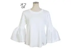 新品タグ付きエレガントフレアスリーブ セーター オフホワイトМ
