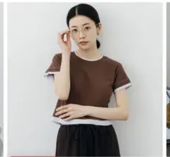 nenom 半袖Tシャツ ブラウン×ラベンダーのサムネイル