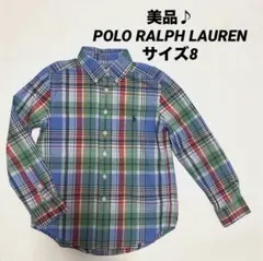 美品♪ポロラルフローレン チェック柄 ボタンダウン長袖シャツ マルチカラー