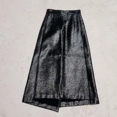 ワイド】新品 黒白 オーバーチュールレースビッグローズ柄ワイドパンツ