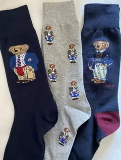 ポロラルフローレンのメンズ用ソックス、3足セット25-27cm、新品