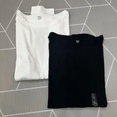 【新品】シアーT 2色セットBLACK/WHITE Lサイズ　ユニクロ