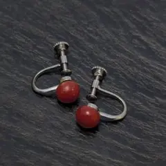 【USED・ビンテージ】赤珊瑚(？)イヤリング