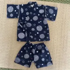 和ごころじんべい 甚平 100cm 紺色 水玉柄