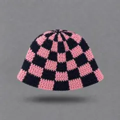ハンドメイド 編み物 ニット帽 ビーニー クラッシャーハット