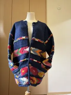 90s EXPRESS TRICOT ハンドニット カーディガン ヴィンテージ