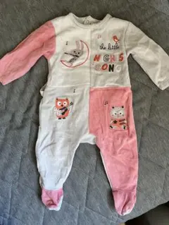 フランスベビー服 ロンパース 9m 71cm ピンク ホワイト