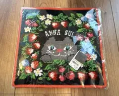 【新品】ANNA SUI ハンカチ　シェニール織　ねこちゃんグレー