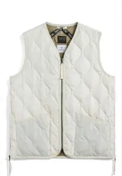 値下げ❕新品未使用【UNISEX】ミリタリー Vネックジップ ダウンベスト　白