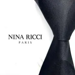 ◆美品◆NINA RICCI ネクタイ 黒色 シャドーウェーブ柄 フォーマル