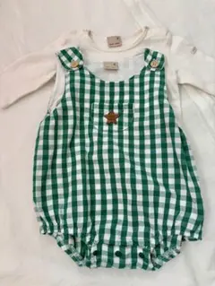 プティマインpetit main♡ロンパース ギンガムチェック　2点セット