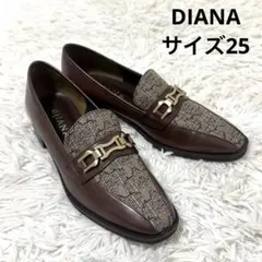 【美品】 ダイアナ DIANA スクエアローファー ビット 2024 サイズ25