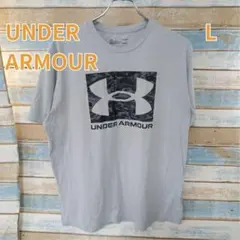 アンダーアーマー 灰色 Ｔシャツ Ｌ ビッグロゴ 半袖 速乾 ドライ【イ275】のサムネイル