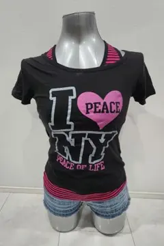 y2k フェアリーグランジ ロゴ ボーダー ノースリ トップス 2点セット