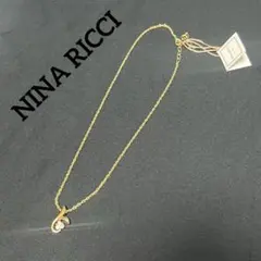 【極美品・タグ付】ニナリッチ ネックレス ゴールド フラワーモチーフ NRロゴ