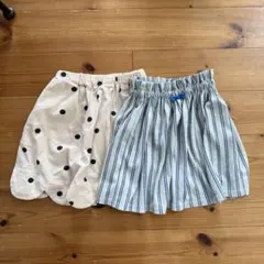 水玉とストライプのスカート2点セット　110㎝