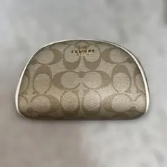 Coach ロゴパターン ポーチ ベージュ