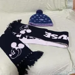 ミッキーマウス マフラー&帽子のセット　女の子