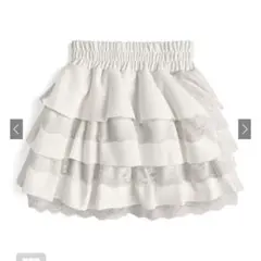 インパン裏地付きティアードフリルレースミニスカート