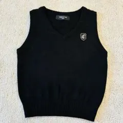 COMME CA ISM 黒 Vネック ベスト 100