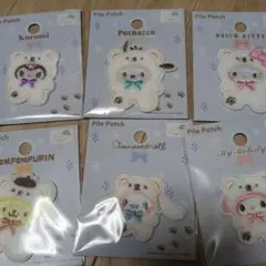 サンリオ　ふわふわスノー　パイルワッペン　６枚セット　コンプリート