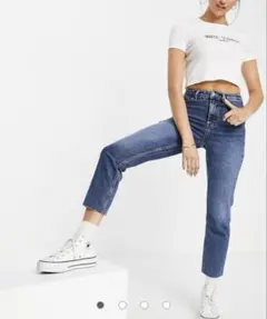 TOPSHOP ストレートデニム W26/L30 デニムブルーのサムネイル