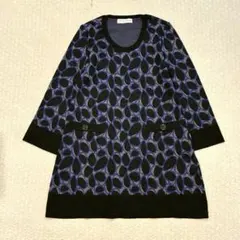 【美品】【クリスチャンオジャール】 幾何学模様 ニットチュニック　9号　【u8】のサムネイル