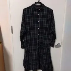 earth music&ecology チェック柄 シャツワンピース 長袖