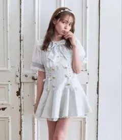 LIZLISA 半袖メッセージリボンツイードセットアップ