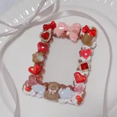 ♡ホイップデコ　トレカケース　レッド　くまちゃん