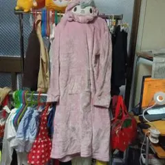 My Melody フード付きバスローブ Lサイズ ピンク