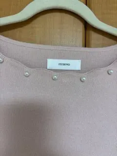 ITS'DEMO パール付き 長袖ニット ピンク