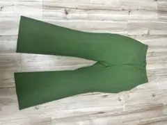 GU カットソーカラーフレアスラックス ロング 緑