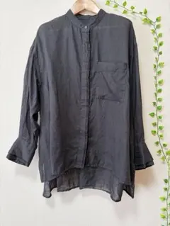 entwa エントワ リネン半袖シャツ チャコールグレー 美品 - メルカリ