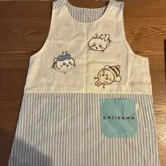 CHIIKAWA キャラクターエプロン 水色ストライプ