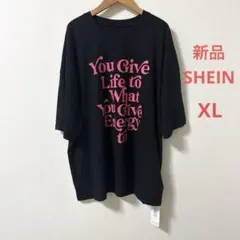 新品　SHEIN Tシャツ ブラック　XL ビッグTシャツ シーイン
