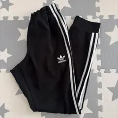 ＊　adidas ブラック 3本ライン トラックパンツ　ジャージパンツO ＊